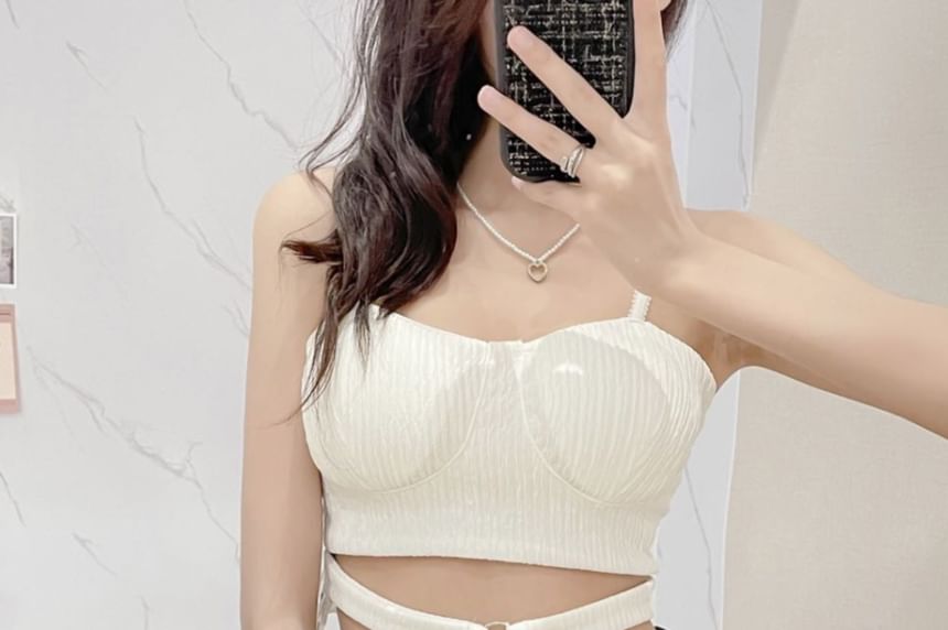 Padded Cutout Cropped Cami Top