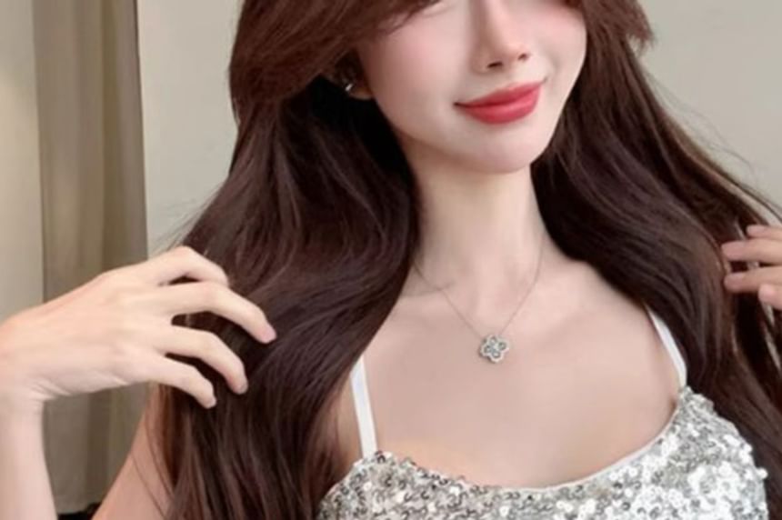 Padded Sequin Cropped Camisole Top