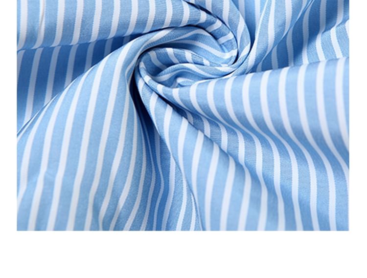 Striped Off-Shoulder Cropped Top with High-Waisted Maxi A-Line Skirt