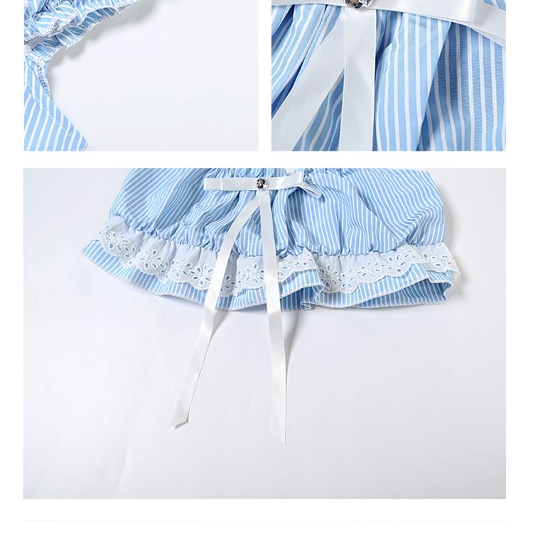 Striped Off-Shoulder Cropped Top with High-Waisted Maxi A-Line Skirt