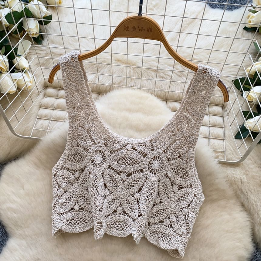 Sleeveless Lace Cropped Top and Shorts Set