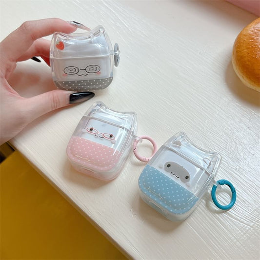Cat Dotted Transparent Apple AirPods / Pro Earphone Case Skin