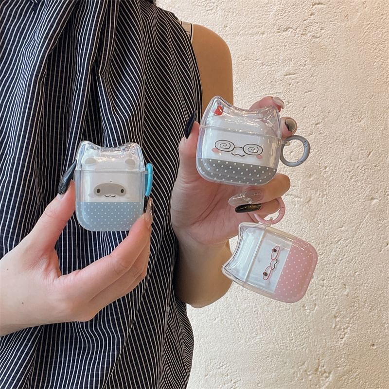 Cat Dotted Transparent Apple AirPods / Pro Earphone Case Skin