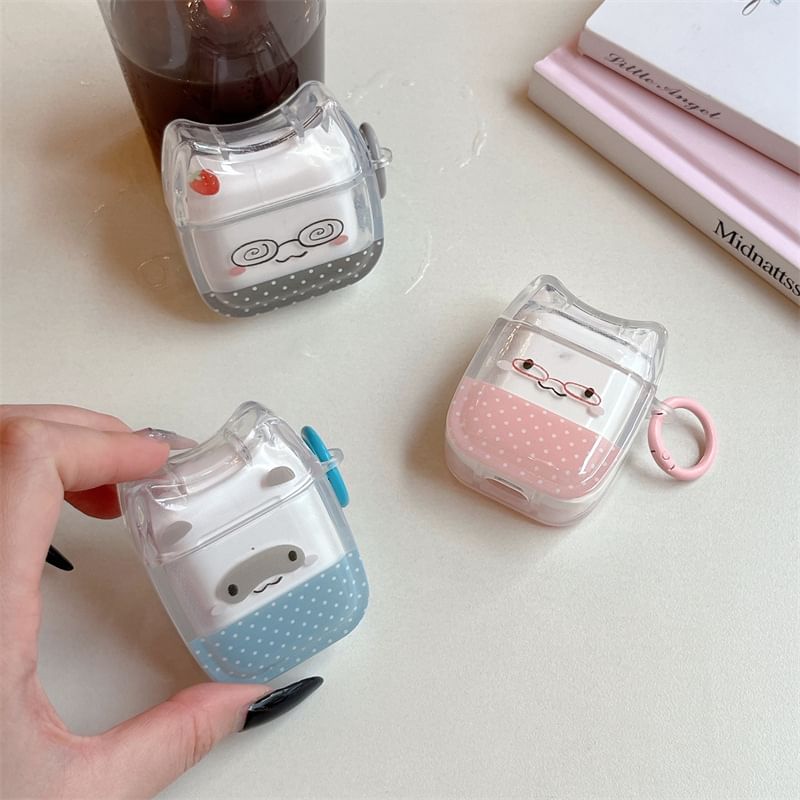 Cat Dotted Transparent Apple AirPods / Pro Earphone Case Skin