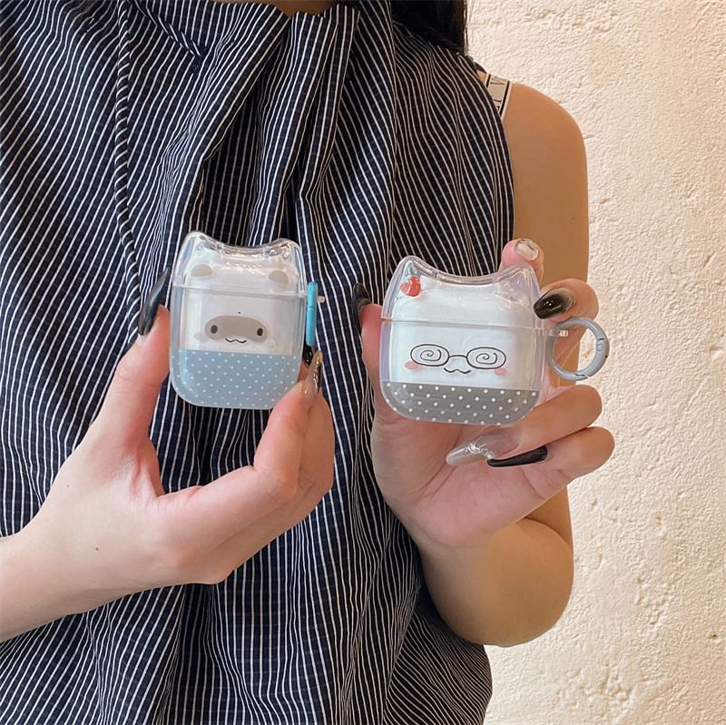 Cat Dotted Transparent Apple AirPods / Pro Earphone Case Skin