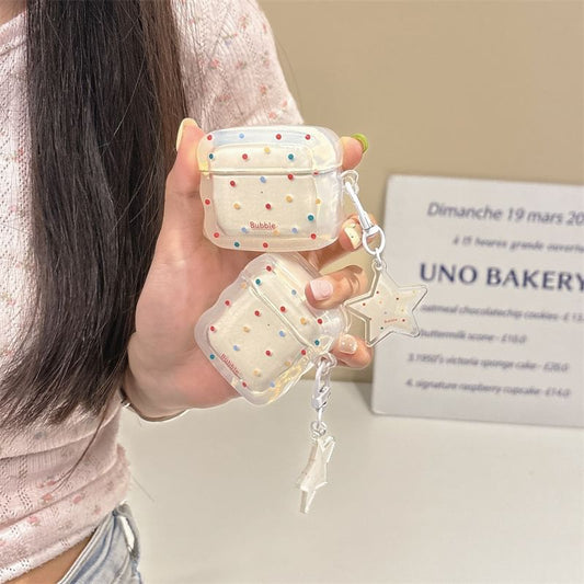 Polka Dot Apple AirPods / Pro Earphone Case Skin with Star Charm