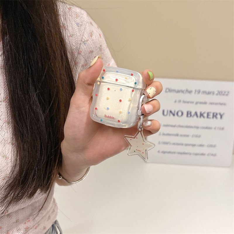 Polka Dot Apple AirPods / Pro Earphone Case Skin with Star Charm