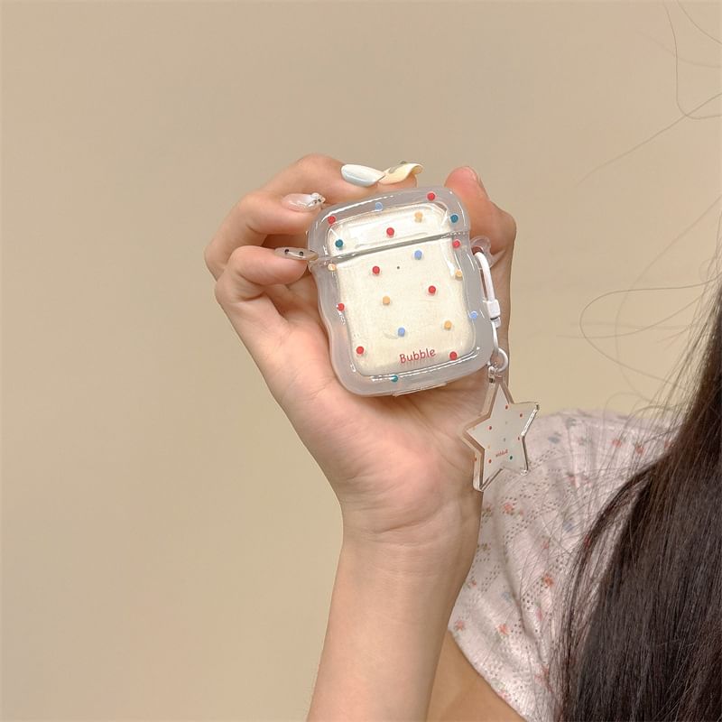 Polka Dot Apple AirPods / Pro Earphone Case Skin with Star Charm