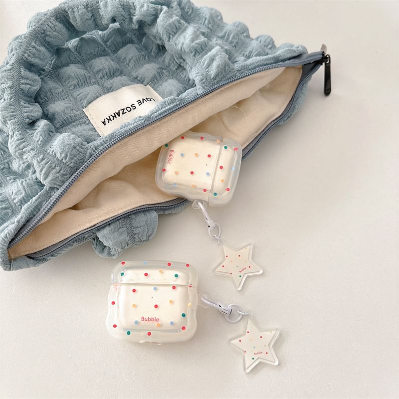 Polka Dot Apple AirPods / Pro Earphone Case Skin with Star Charm