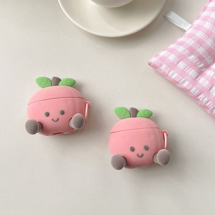 Peach Flocking Apple AirPods / Pro Earphone Case Skin