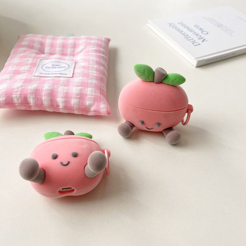 Peach Flocking Apple AirPods / Pro Earphone Case Skin