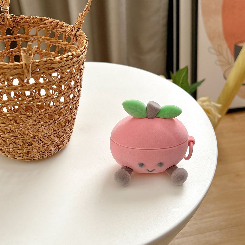 Peach Flocking Apple AirPods / Pro Earphone Case Skin