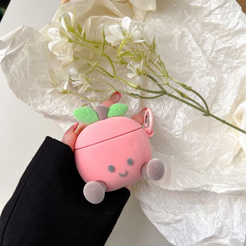 Peach Flocking Apple AirPods / Pro Earphone Case Skin