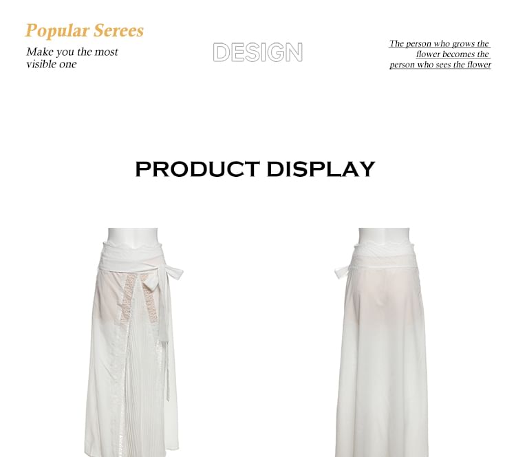 Sleeveless Lace Crop Top & High-Waist Maxi A-Line Skirt