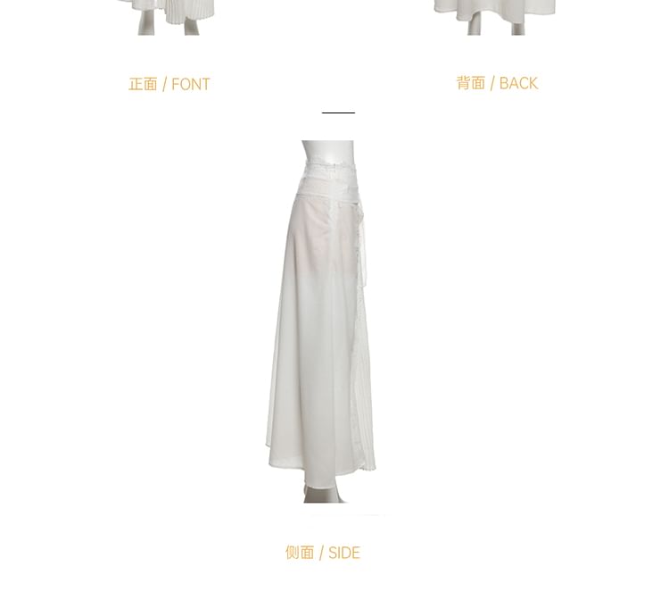 Sleeveless Lace Crop Top & High-Waist Maxi A-Line Skirt