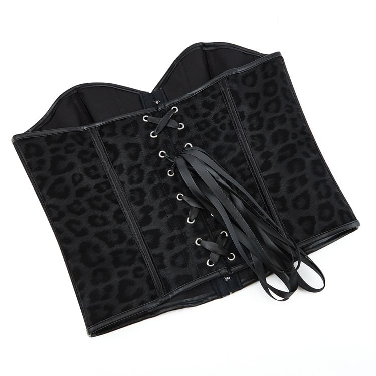 Leopard-Printed Strapless Sweetheart Bustier Top