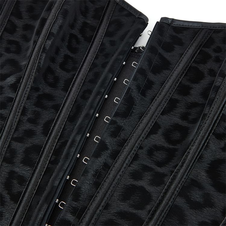 Leopard-Printed Strapless Sweetheart Bustier Top