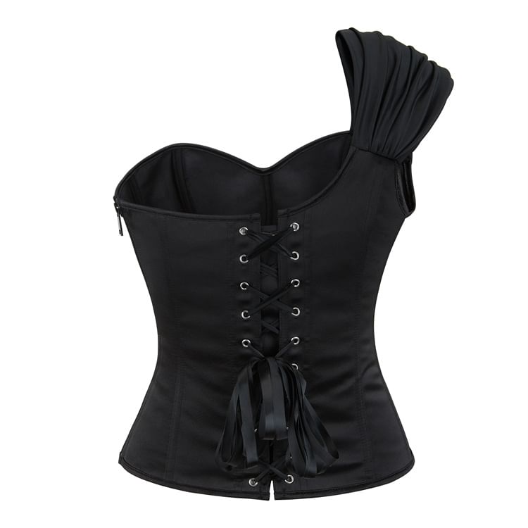 Sweetheart-Neck One-Shoulder Plain Bustier Top
