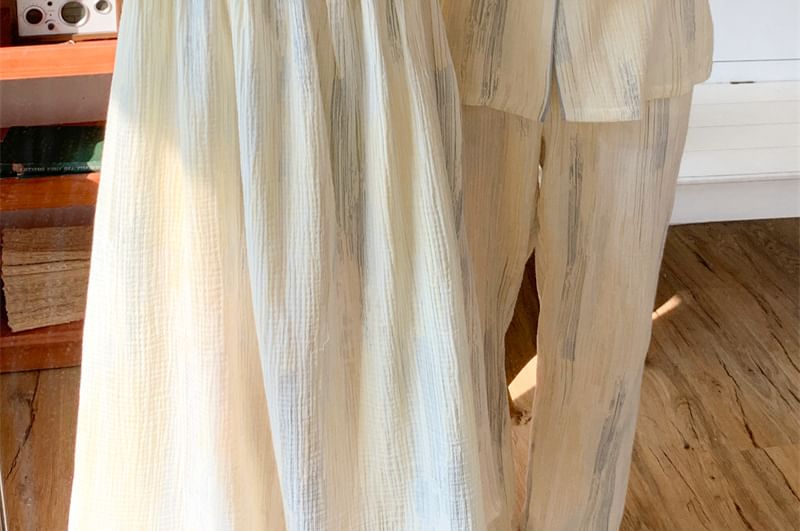 Couple Matching Long-Sleeve Tie Dye Pajama Top / Pants / Dress / Set