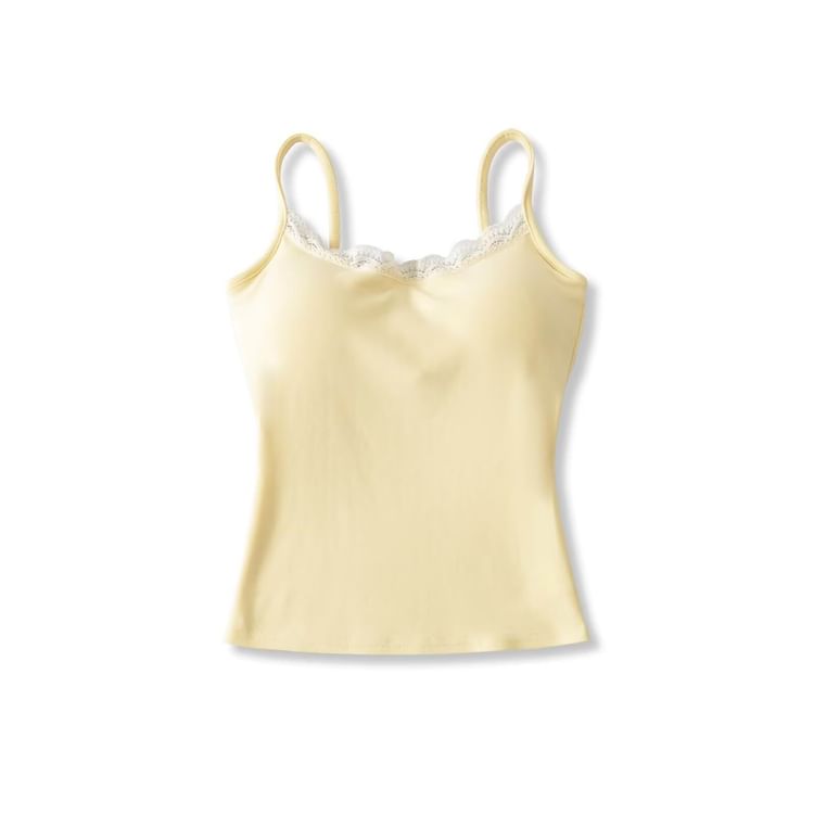 Scoop Neck Lace Cami Spaghetti Strap