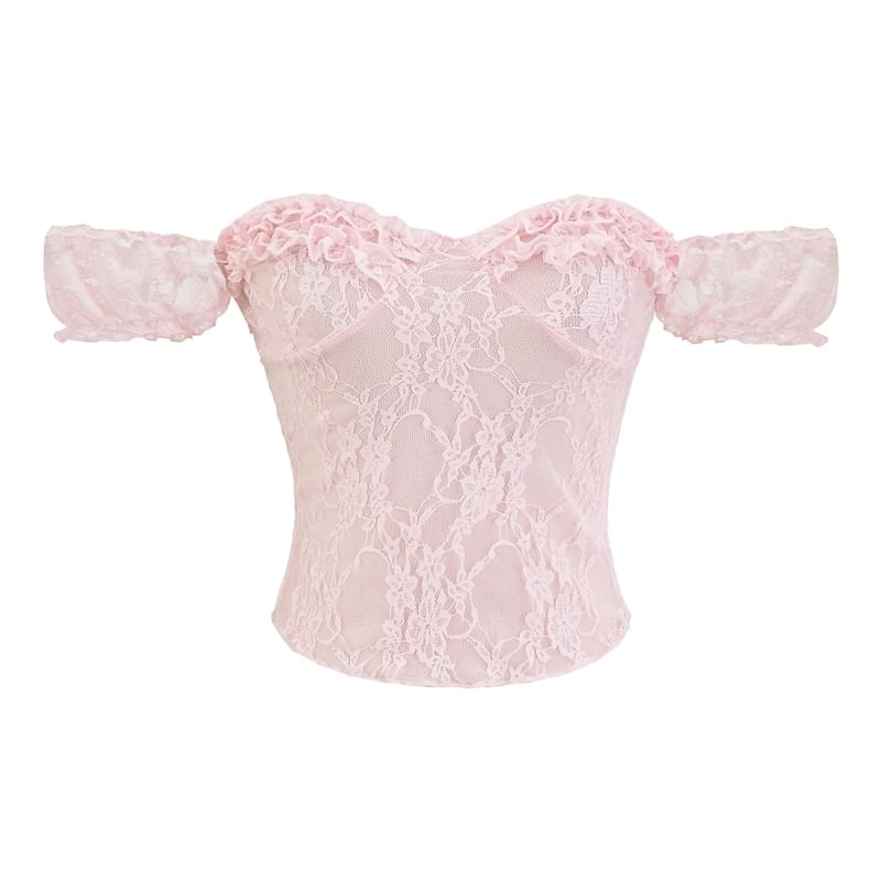 Square Neck Frill Lace Sleeveless Top