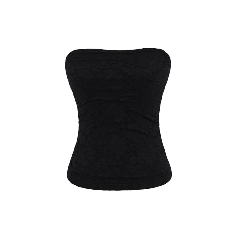 Ruched Lace Tube Cami Top