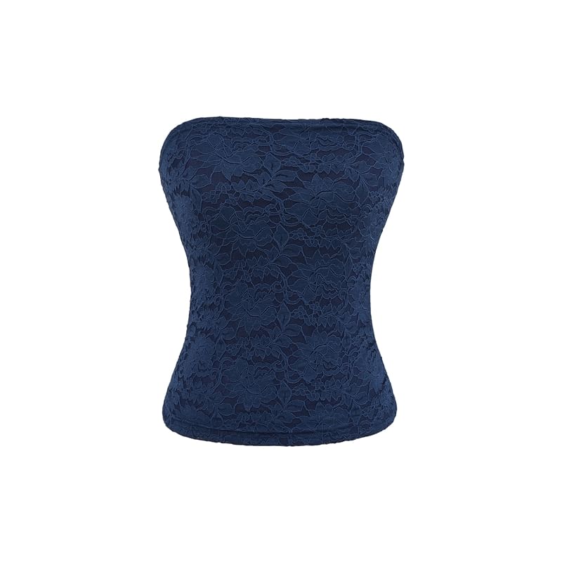 Ruched Lace Tube Cami Top
