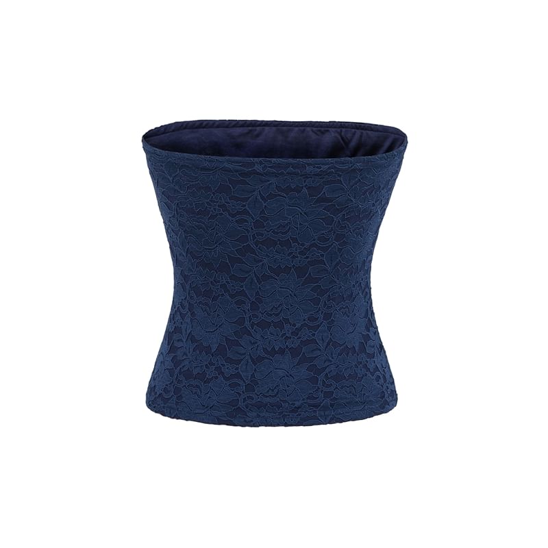 Ruched Lace Tube Cami Top