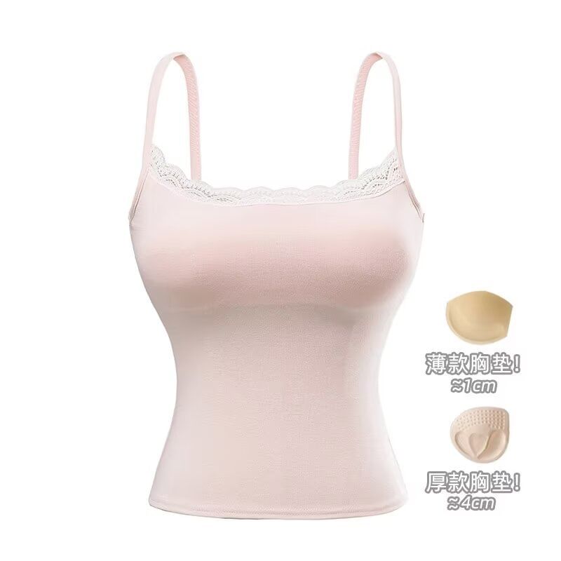 Lace Trim Plain Cami Top