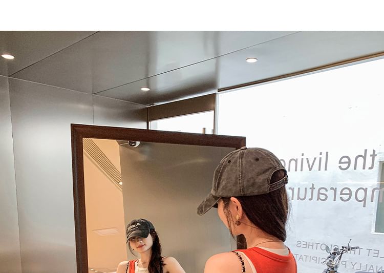 Mock Two-Piece Round-Necked Tank Top