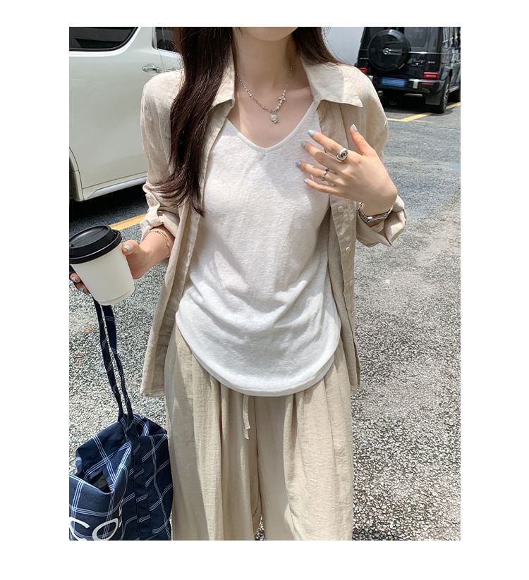 Plain V-Necked Cami Top