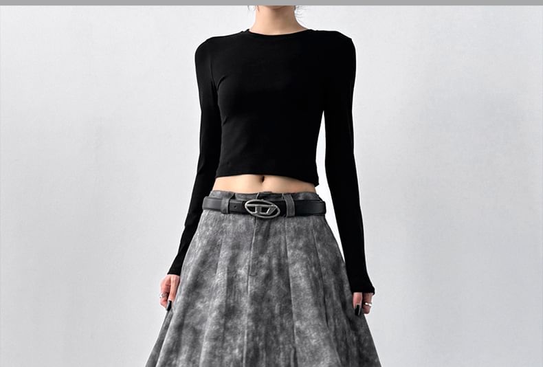 Mid Rise Tie-Dye Panel A-Line Maxi Skirt