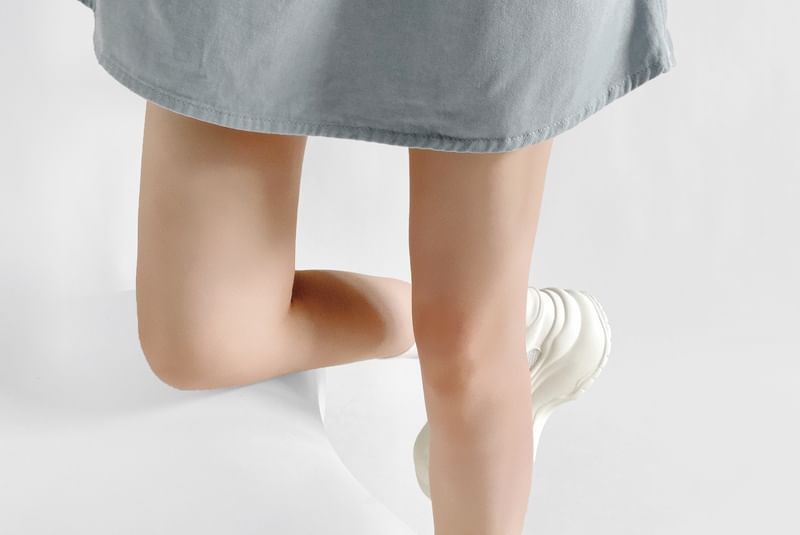 Drawstring Waist Plain A-Line Mini Skirt