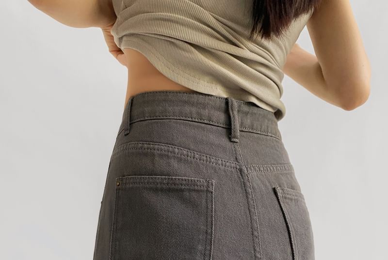 Mini Denim A-Line Skirt with High Waist