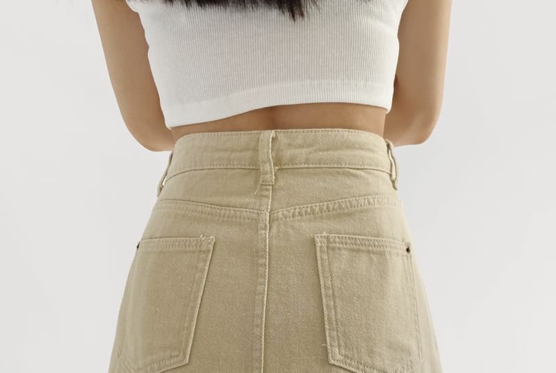 Mini Denim A-Line Skirt with High Waist