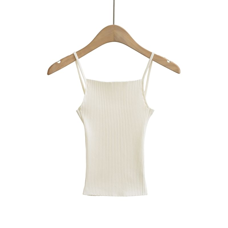 Ribbed Knitted Plain Cami Top