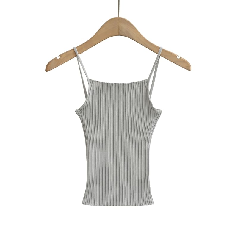 Ribbed Knitted Plain Cami Top