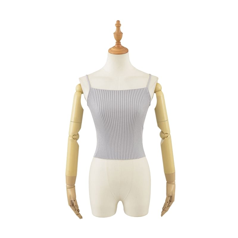 Ribbed Knitted Plain Cami Top