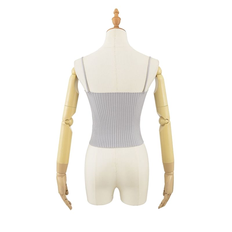 Ribbed Knitted Plain Cami Top