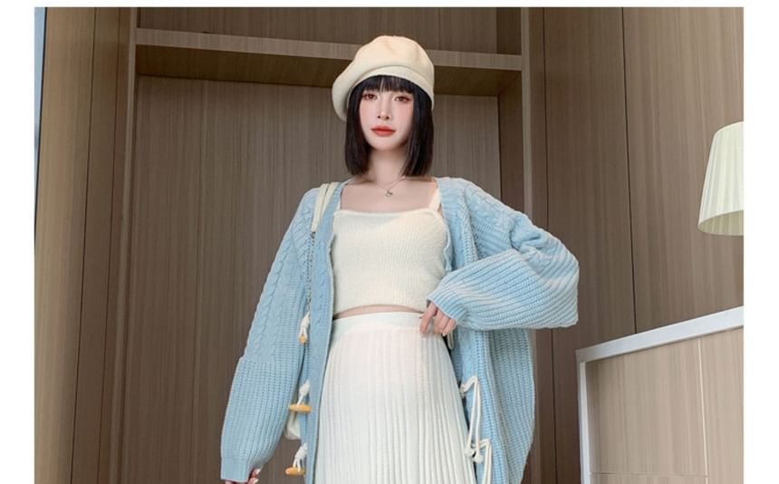 Maternity Knit Midi A-Line Skirt High Rise