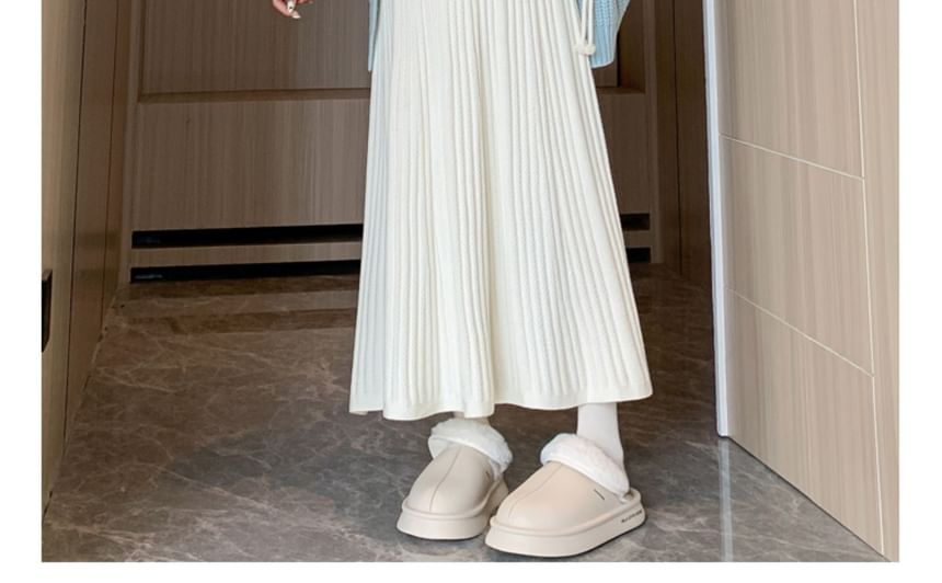 Maternity Knit Midi A-Line Skirt High Rise