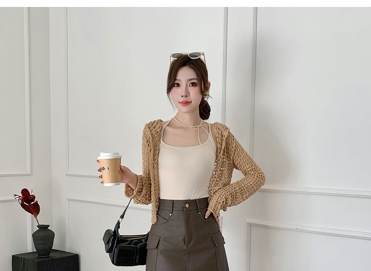 High Waist Faux Leather Cargo Mini A-Line Skirt