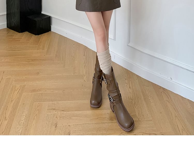 High Waist Faux Leather Cargo Mini A-Line Skirt