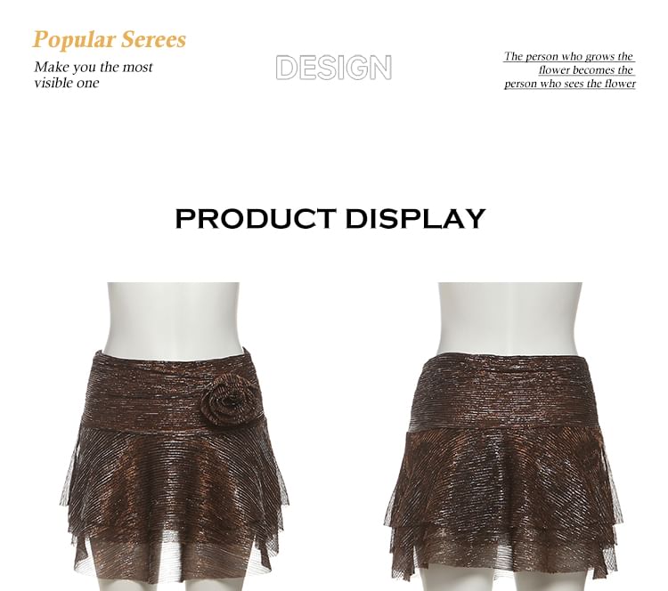 Glitter Cutout Halter Top and Tiered Mini Skirt