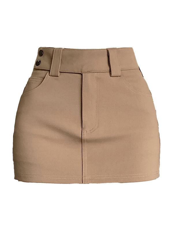 High Rise Mini Pencil Skirt Plain