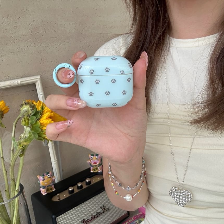 Paw Print AirPods Earphone Case Skin / Ring Hoop / Charm / Set