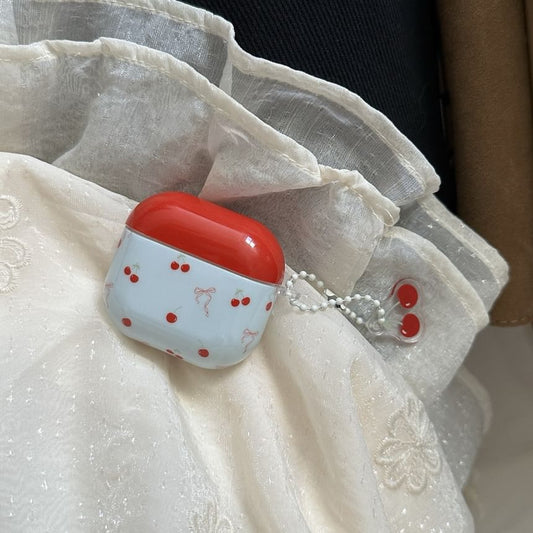 Cherry Print AirPods Earphone Case Skin / Ring Hoop / Charm / Set