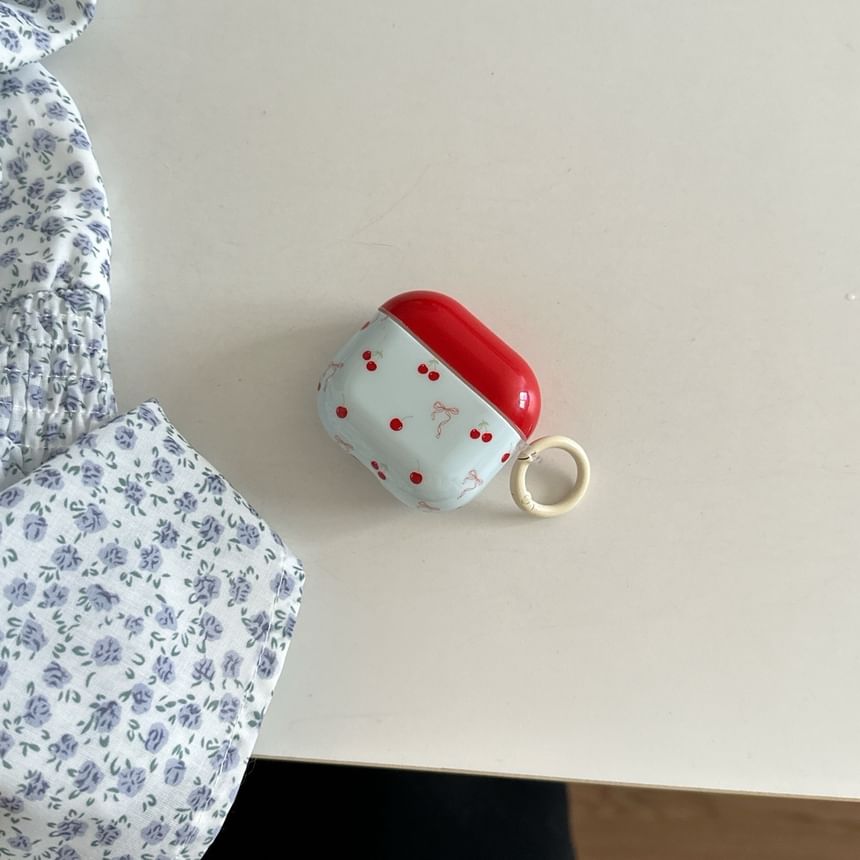 Cherry Print AirPods Earphone Case Skin / Ring Hoop / Charm / Set