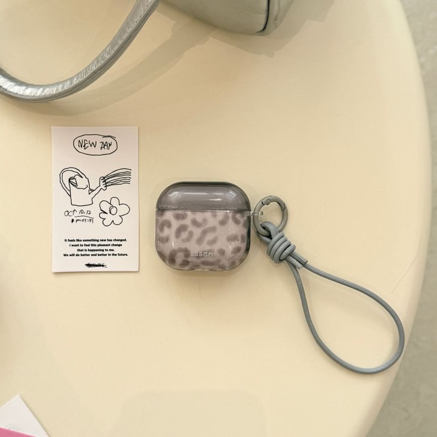 Leopard Print AirPods Earphone Case Skin / Strap / Set