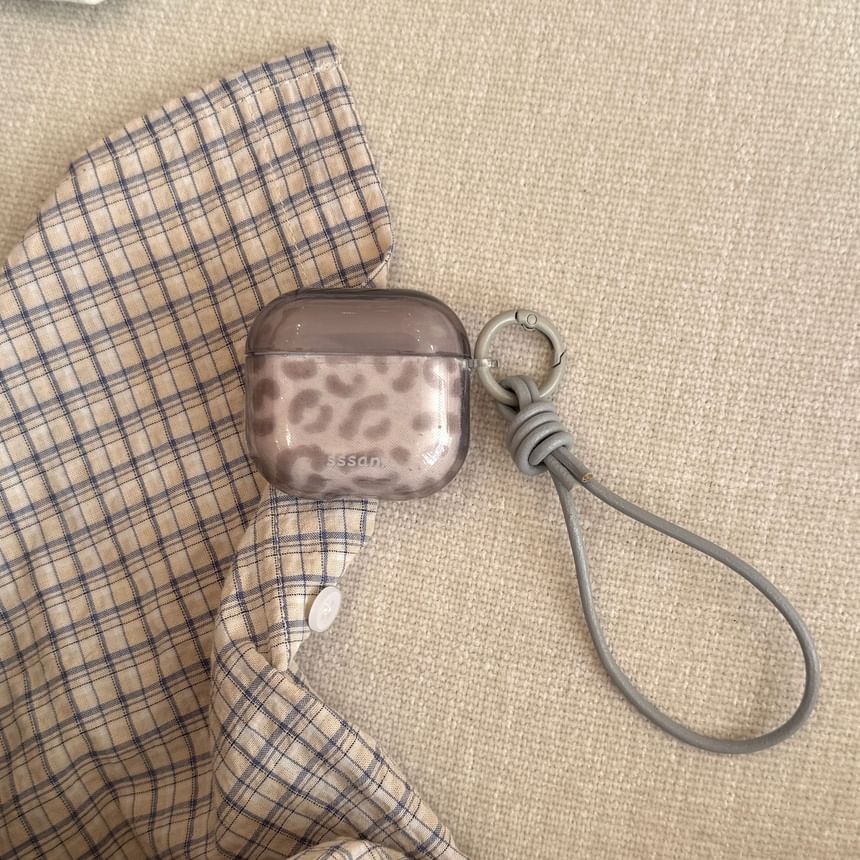 Leopard Print AirPods Earphone Case Skin / Strap / Set